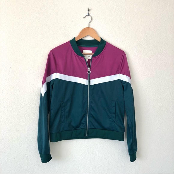 COTTON:ON Purple, White, and Forest Green Full-Zip Jacket – Women's M - Picture 1 of 9